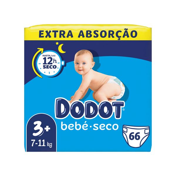 Dodot Bebé-Seco talla 3+ (7 - 11 kg) 66 uds. desde 24,30 €
