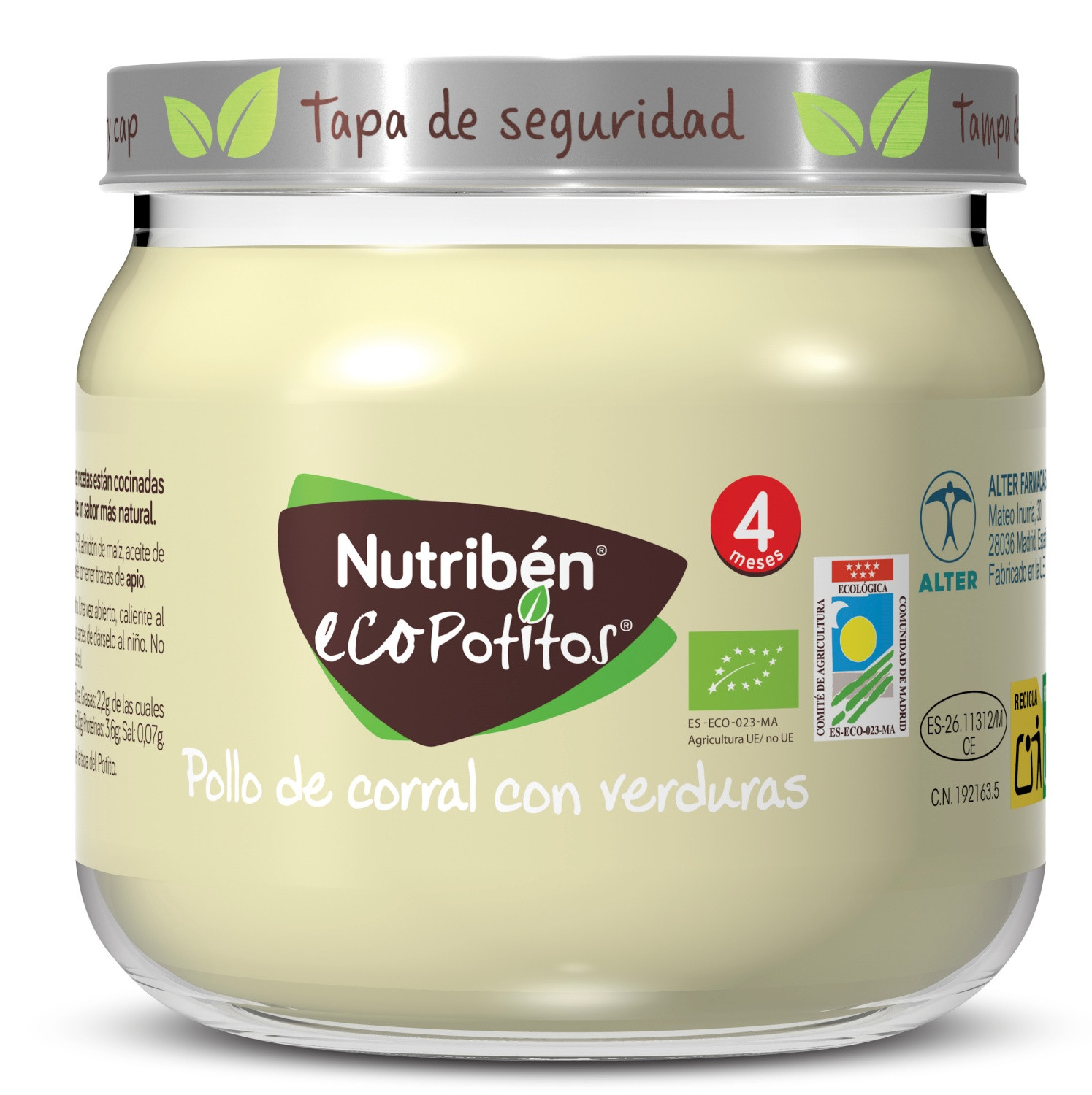 Nutribén Ecopotitos Arroz con pollo de corral para bebés de 6 meses