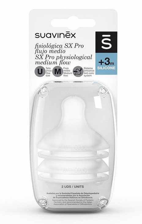 Suavinex Tetina Fisiologica SX Pro Silicona Flujo Medio 3m+