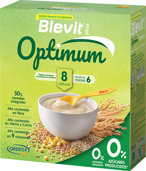 Blevit Plus Optimum Sin Gluten, Papilla para Bebé con 50% Cereales