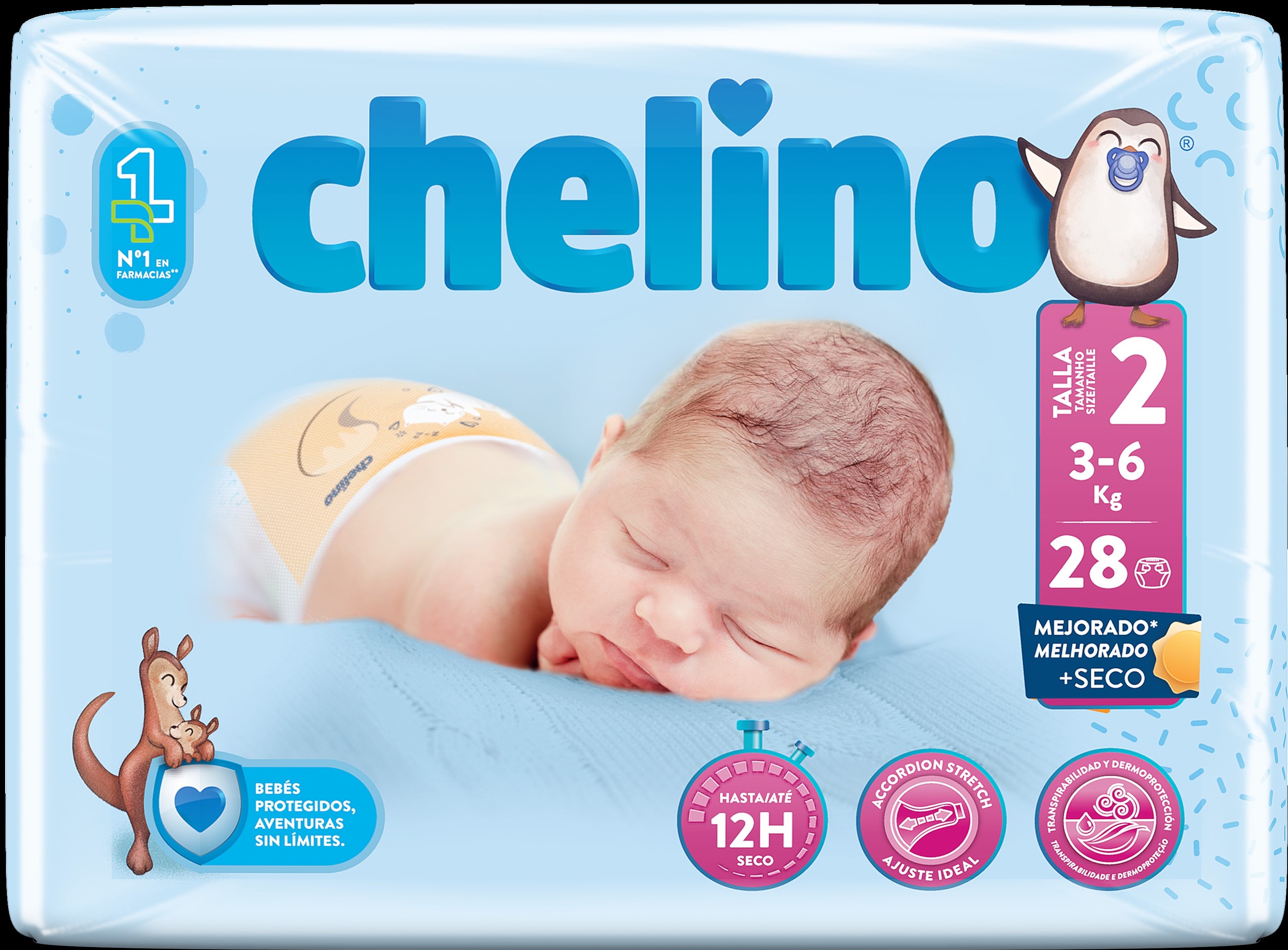 Chelino F&L Pañal Recien Nacido Talla 2 3-6 Kg 28 U