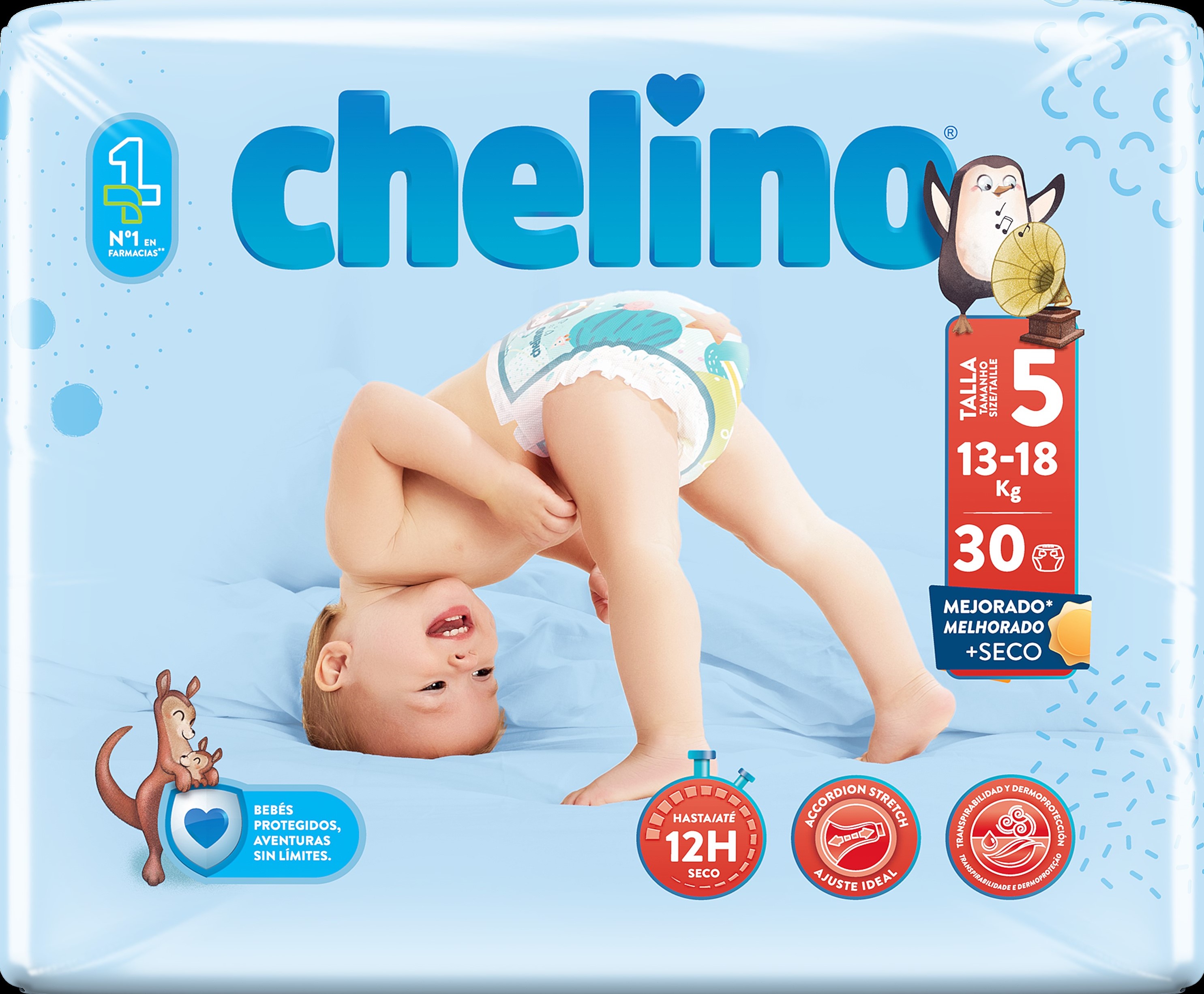 Pañales Chelino Talla 5 (13-18 kg) 30 uds