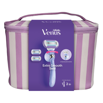 Neceser Venus Extra Smooth Swirl Maquinilla + 2 Recambios + Soporte