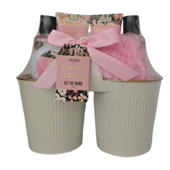 Set de Baño Cubo Flor de Cerezo