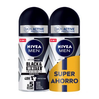 Men Black & White Desodorante Invisible Original Duplo Ahorro