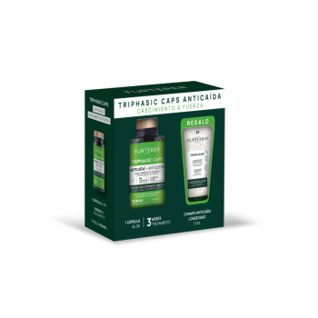 Pack Complemento Alimenticio Anticaída - Triphasic Caps + Regalo Champú Triphasic