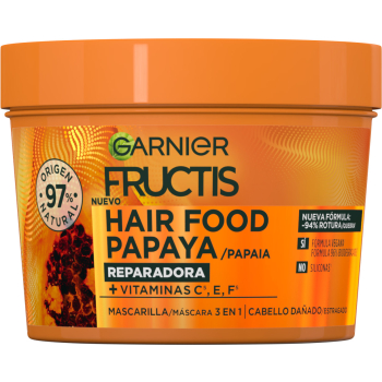 Fructis Hair Food Mascarilla Cabello 3 en 1 Papaya