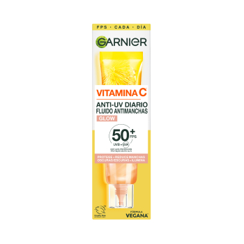 Vitamina C Fluido Antimanchas Anti-UV Diario Efecto Glow FPS50+
