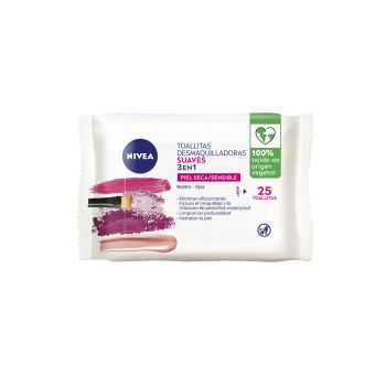 Toallitas Desmaquilladoras Suaves 3en1 Piel Seca/Sensible