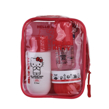 Estuche De Viaje Hello Kitty Travel Case Sunny Paradise Crema + Bruma + Gel Estuche De Viaje Hello Kitty Travel Case Sunny Paradise Crema + Bruma + Gel