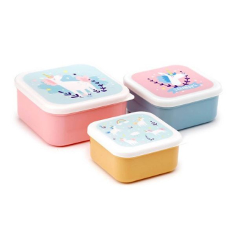 Set 3 Fiambreras Unicornio Mágico S/M/L