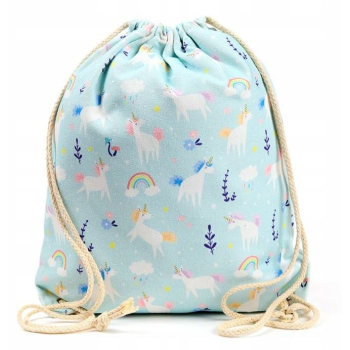 Mochila Tela Con Cuerdas Unicornio