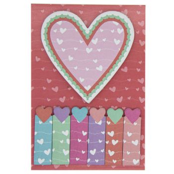 Set Notas Adhesivas y Marcapáginas Corazón