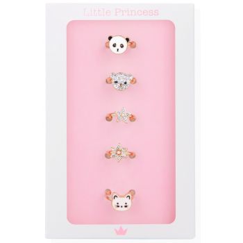 Little Princess Set Anillos Dorados Animalitos y Estrellas