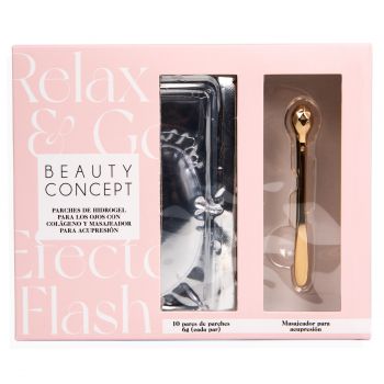 Beauty Concept Set Parches de Hidrogel para Ojos con Colágeno y Masajeador para Acupresión