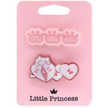 Little Princess Set 2 Clips Huellitas y Corazones