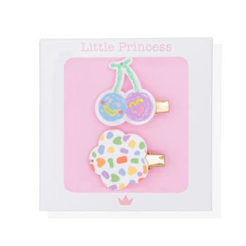 Little Princess Set 2 Clips Cereza y Flor