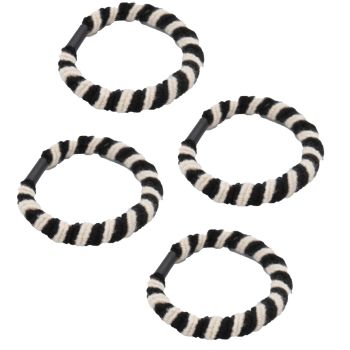 Set 4 Gomas Twist Beige y Negro
