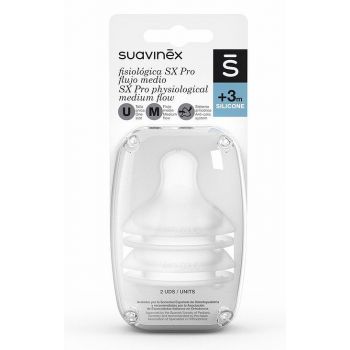 Tetina Fisiologica SX Pro Silicona Flujo Medio 3m+