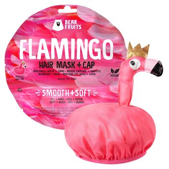 Máscara de cabelo flamenco + chapéu