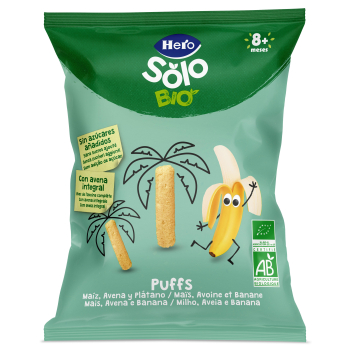 Solo Bio Snacks Puffs Maíz, Avena y Plátano +8 Meses