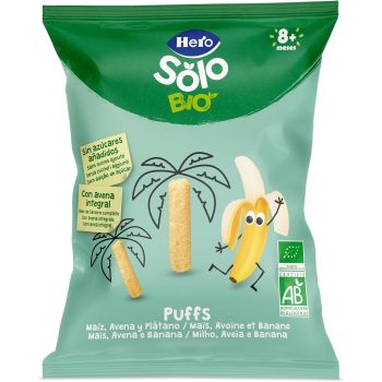 Solo Bio Snacks Puffs Maíz, Avena y Plátano +8 Meses
