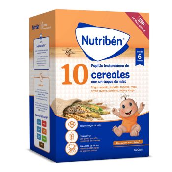 Papilla Instantánea de 10 cereales con un toque de miel