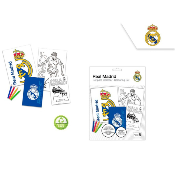 Conjunto para colorir com caderno do Real madrid