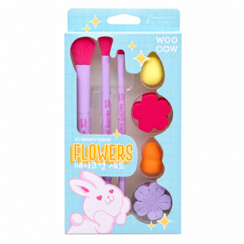 Set de Brochas & Esponjas Flowers