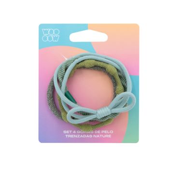 Set 4 Gomas de Pelo Trenzadas 