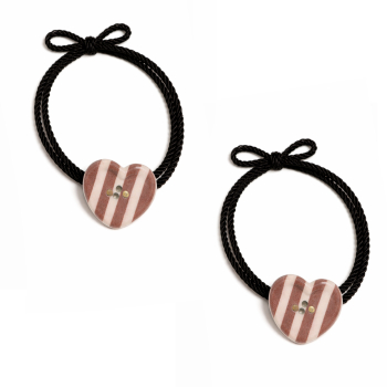 Set 2 Gomas de Pelo Charm Corazón