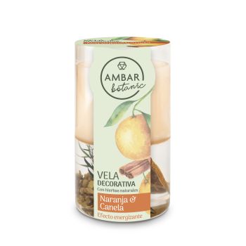 Vela Decorativa Naranja y Canela