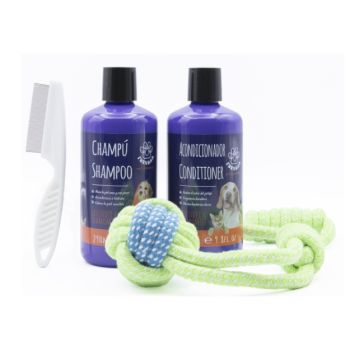 Pet Care Set Champú +Acondicionador+ Peine + Juguete