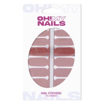 Oh My Nail Stickers Hot Pink Glitter