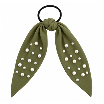 Oh My Hair Goma Lazo Verde con Perlas