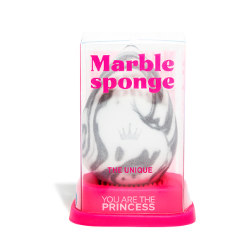 Must Have Marble Sponge Gris Esponja de Maquillaje con Soporte Limpiador