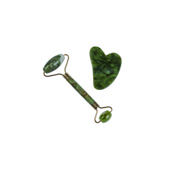 Set Rodillo Facial Jade + Gua Sha