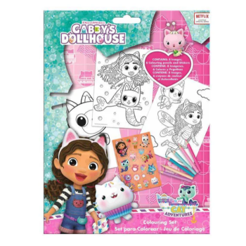 Gabby's Dollhouse Set Colorear y Pegatinas