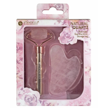 Set Rose Quartz Roller + Gua Sha Stone