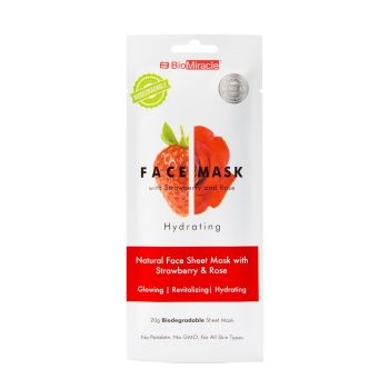 Mascarilla Facial Hidratante con Fresa y Rosas