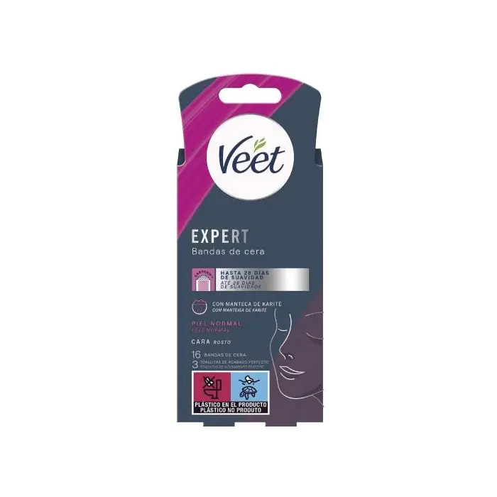 Veet Expert Bandas de Cera Depilatoria Faciales Piel Normal