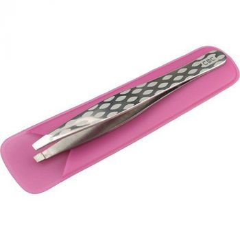 Pinça de ponta plana para sobrancelhas altas