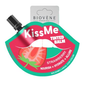 Kiss Me Bálsamo labial de morango com corantes