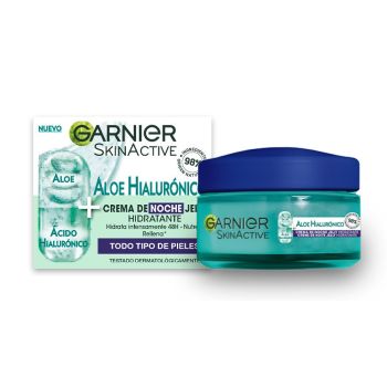 SkinActive Crema de Noche con Ácido Hialurónico + Aloe Vera + Aceite de Argán