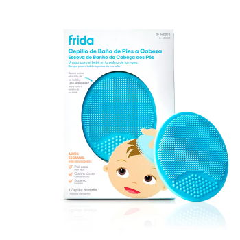 Escova e Esponja de Banho em Silicone para Bebé