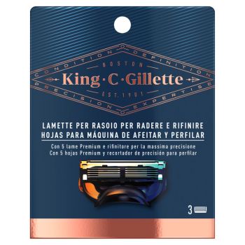 Gillette King C. Hojas para Máquina De Afeitar y Perfilar