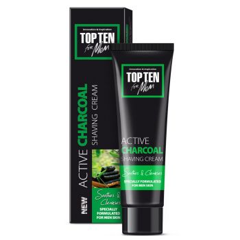 Top Ten for Men Creme de barbear com carvão ativo para homem