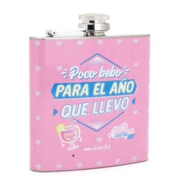 Petaca de Aluminio "Poco bebo para el año que llevo"