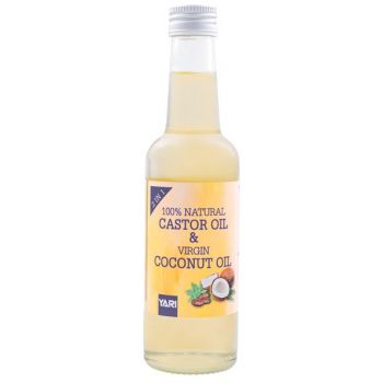 Combinação de óleo de rícino 100% natural e óleo de coco virgem