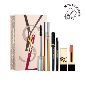 Coffret Volume Effet Faux Cils Máscara + Mini Lines Liberated + Mini Rouge Pur Couture